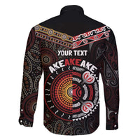 Aotearoa and Australia Indigenous Family Matching Off The Shoulder Long Sleeve Dress and Hawaiian Shirt Stand Together For Te Tiriti LT7 - Polynesian Pride