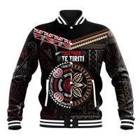 Aotearoa and Samoa Together For Te Tiriti Baseball Jacket Kowhaiwhai Mix Siapo