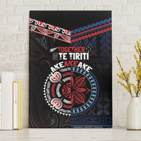 Aotearoa and Samoa Together For Te Tiriti Canvas Wall Art Kowhaiwhai Mix Siapo - Flag Color