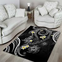 Polynesia Tribal Area Rug Tentacles Plumeria