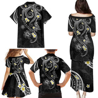 Polynesia Tribal Family Matching Puletasi and Hawaiian Shirt Tentacles Plumeria