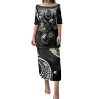 Polynesia Tribal Family Matching Puletasi and Hawaiian Shirt Tentacles Plumeria