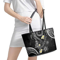 Polynesia Tribal Leather Tote Bag Tentacles Plumeria LT7 - Polynesian Pride