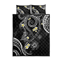 Polynesia Tribal Quilt Bed Set Tentacles Plumeria