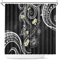 Polynesia Tribal Shower Curtain Tentacles Plumeria