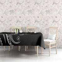 Polynesia Tribal Tablecloth Tentacles Plumeria