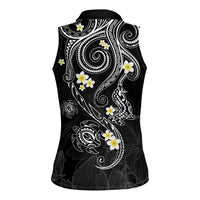 Polynesia Tribal Women Sleeveless Polo Shirt Tentacles Plumeria LT7 - Polynesian Pride