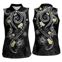 Polynesia Tribal Women Sleeveless Polo Shirt Tentacles Plumeria LT7 - Polynesian Pride