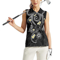 Polynesia Tribal Women Sleeveless Polo Shirt Tentacles Plumeria LT7 - Polynesian Pride