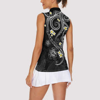 Polynesia Tribal Women Sleeveless Polo Shirt Tentacles Plumeria LT7 - Polynesian Pride