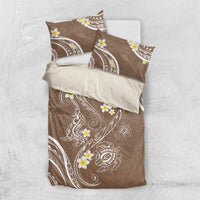 Polynesia Tribal Bedding Set Mocha Plumeria Tentacles