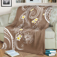 Polynesia Tribal Blanket Mocha Plumeria Tentacles