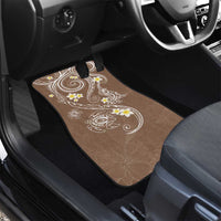 Polynesia Tribal Car Mats Mocha Plumeria Tentacles