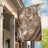 Polynesia Tribal Garden Flag Mocha Plumeria Tentacles