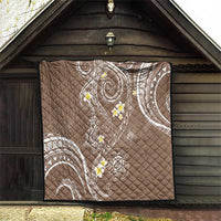 Polynesia Tribal Quilt Mocha Plumeria Tentacles