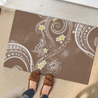 Polynesia Tribal Rubber Doormat Mocha Plumeria Tentacles LT7 - Polynesian Pride