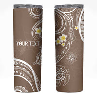 Polynesia Tribal Skinny Tumbler Mocha Plumeria Tentacles
