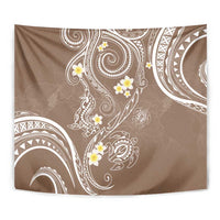 Polynesia Tribal Tapestry Mocha Plumeria Tentacles