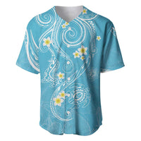 Polynesia Tribal Baseball Jersey Turquoise Plumeria Tentacles LT7 Turquoise - Polynesian Pride