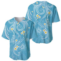 Polynesia Tribal Baseball Jersey Turquoise Plumeria Tentacles LT7 - Polynesian Pride