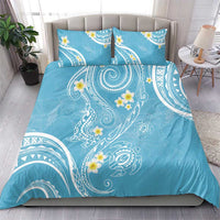 Polynesia Tribal Bedding Set Turquoise Plumeria Tentacles