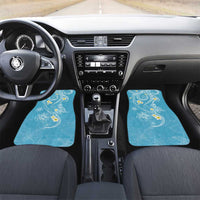 Polynesia Tribal Car Mats Turquoise Plumeria Tentacles