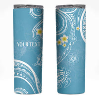 Polynesia Tribal Skinny Tumbler Turquoise Plumeria Tentacles