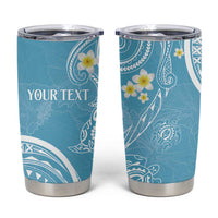 Polynesia Tribal Tumbler Cup Turquoise Plumeria Tentacles