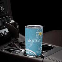 Polynesia Tribal Tumbler Cup Turquoise Plumeria Tentacles