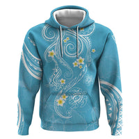 Polynesia Tribal Zip Hoodie Turquoise Plumeria Tentacles LT7 Pullover Hoodie Turquoise - Polynesian Pride