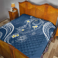 Polynesia Tribal Quilt Deep Blue Plumeria Tentacles