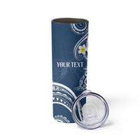 Polynesia Tribal Skinny Tumbler Deep Blue Plumeria Tentacles