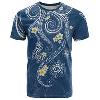 Polynesia Tribal T Shirt Deep Blue Plumeria Tentacles