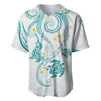 Polynesia Tribal Baseball Jersey Teal Plumeria Tentacles LT7 Teal - Polynesian Pride