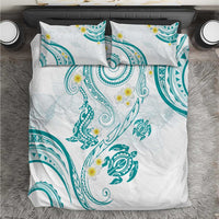 Polynesia Tribal Bedding Set Teal Plumeria Tentacles