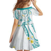 Polynesia Tribal Family Matching Summer Maxi Dress and Hawaiian Shirt Teal Plumeria Tentacles