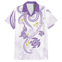 Polynesia Tribal Family Matching Off Shoulder Maxi Dress and Hawaiian Shirt Lilac Plumeria Tentacles