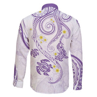 Polynesia Tribal Family Matching Puletasi and Hawaiian Shirt Lilac Plumeria Tentacles