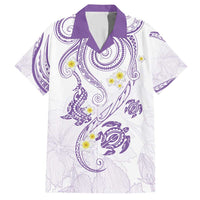 Polynesia Tribal Family Matching Short Sleeve Bodycon Dress and Hawaiian Shirt Lilac Plumeria Tentacles