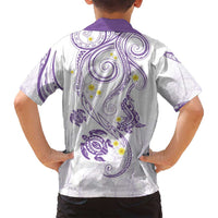 Polynesia Tribal Family Matching Tank Maxi Dress and Hawaiian Shirt Lilac Plumeria Tentacles