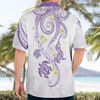 Polynesia Tribal Hawaiian Shirt Lilac Plumeria Tentacles