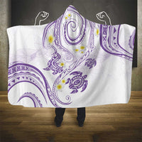 Polynesia Tribal Hooded Blanket Lilac Plumeria Tentacles