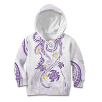 Polynesia Tribal Kid Hoodie Lilac Plumeria Tentacles