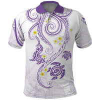 Polynesia Tribal Polo Shirt Lilac Plumeria Tentacles LT7 Lilac - Polynesian Pride