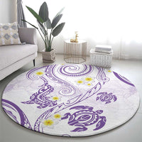 Polynesia Tribal Round Carpet Lilac Plumeria Tentacles LT7 - Polynesian Pride
