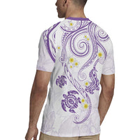 Polynesia Tribal Rugby Jersey Lilac Plumeria Tentacles