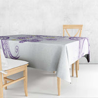 Polynesia Tribal Tablecloth Lilac Plumeria Tentacles