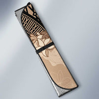 Bula Fiji Plumeria Tagimoucia Salusalu Beige Auto Sun Shade Kaiviti Masi - Polynesian Pride