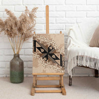 Bula Fiji Plumeria Tagimoucia Salusalu Beige Canvas Wall Art Kaiviti Masi - Polynesian Pride