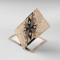 Bula Fiji Plumeria Tagimoucia Salusalu Beige Canvas Wall Art Kaiviti Masi - Polynesian Pride